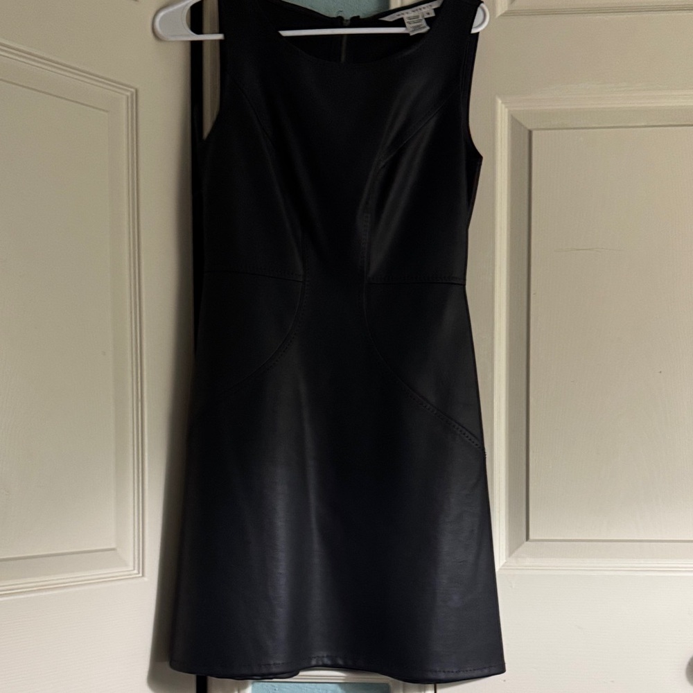 Max Studio Black fit and flare faux leather
Dress
